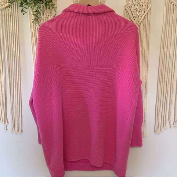 FREE PEOPLE Ottoman Slouchy Tunic Electric Pink Medium - Picture 4 of 12